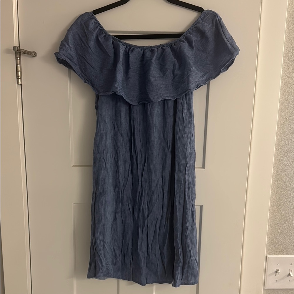 Blue Off-Shoulder Dress